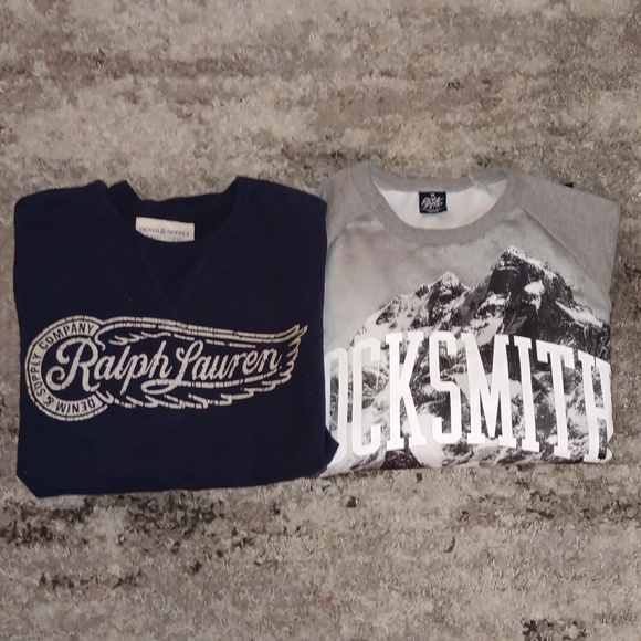 (2)men's szXL sweaters.. RockSmith & Ralph Lauren brand.. grey/navyblue - Picture 2 of 11